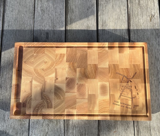 Holz Hackblock / Hackbrett aus Eschen-Stirnholz (54 x 30 x 5 cm)