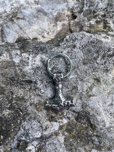 Edelstahl Schlüsselanhänger Thor's Hammer mit keltischen Knoten